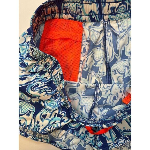 Lilly Pulitzer Luxletic Run Around Shorts Bomber Blue Get Trunky Print Size XS - Picture 3 of 11